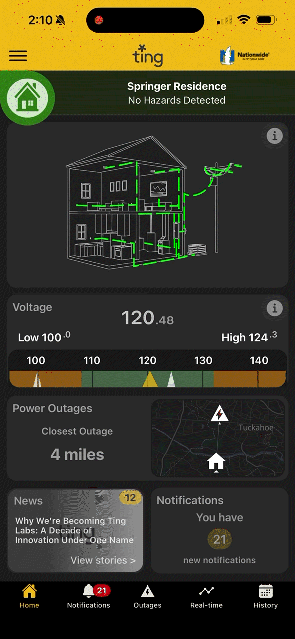 Animated Ting app walkthrough showing the app working