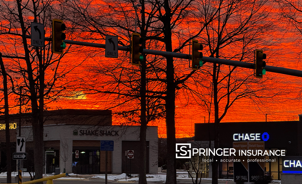 Red Sky int he morning new Chesterfield Towne Center